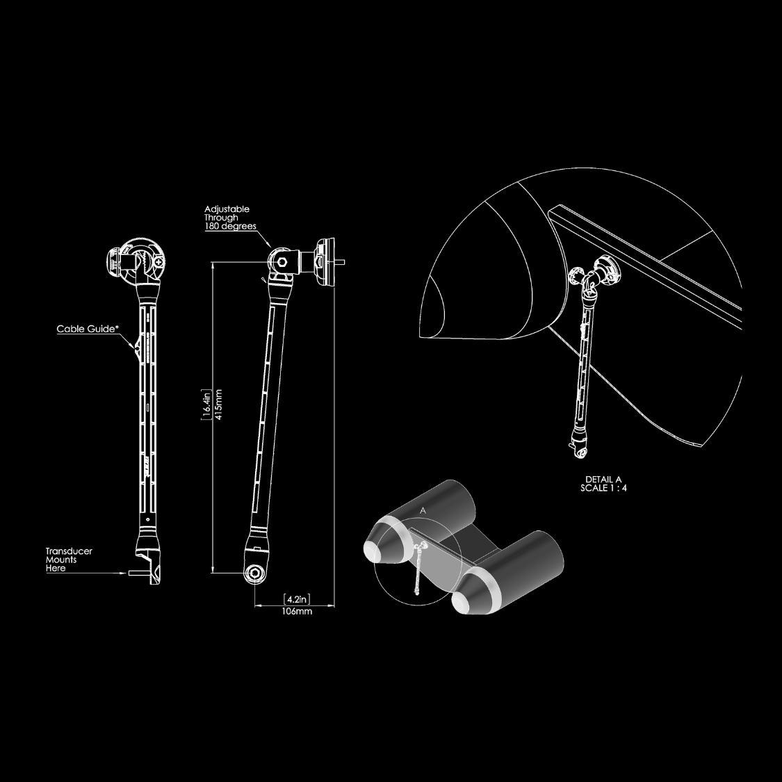 RAILBLAZA KAYAK/CANOE TRANSDUCER ARM