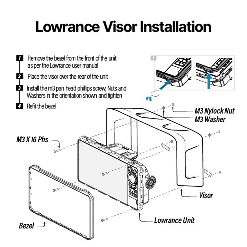 BerleyPro Visor Lowrance Eagle/HOOK2/HOOK Reveal 5"