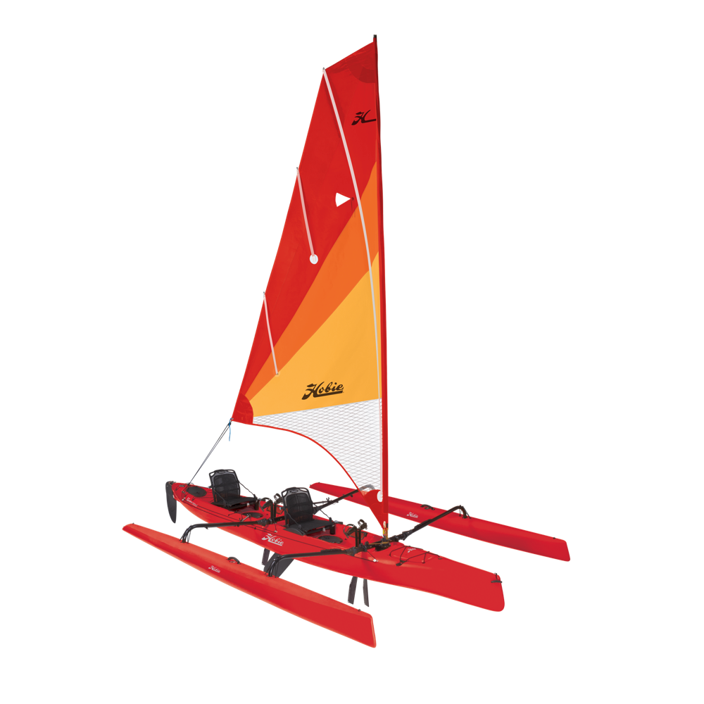 Hobie Mirage TANDEM ISLAND, 2x MD 180 Turbo Kick Up Red Hibiscus